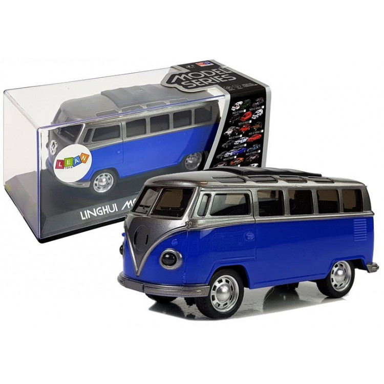 Autobus na naťahovanie so svetlom a zvukom - modrý